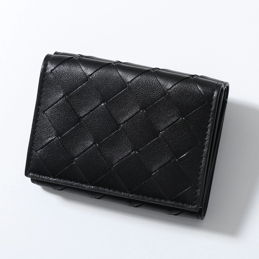 BOTTEGA VENETA Tri fold Wallet Intrecciato Leather Coin Pocket